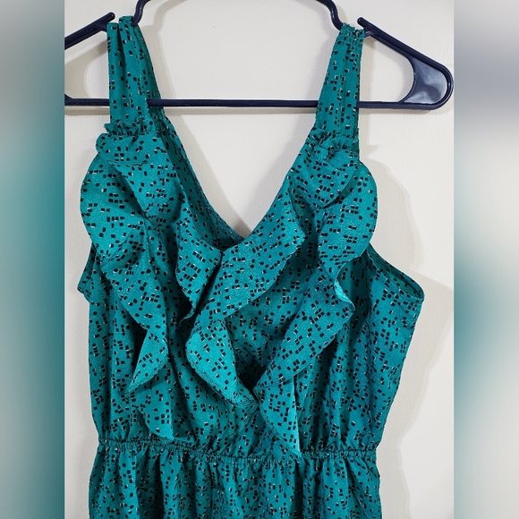 Massimo Green Ruffled Smocked Cocktail Dress - Picture 3 of 7